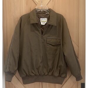 Twinhill Brown No Logo 1/4 Zip Quilted Pullover Jacket Reflective LARGE 42-44